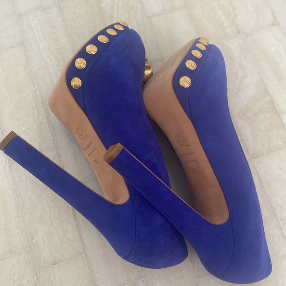 Alexander McQueen royal blue suede platform, size 38 - Picture 10 of 12